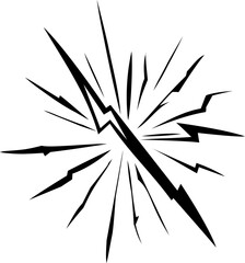 Obraz premium Minimalist black broken screen vector illustration with glass shatter effect and cracks isolated