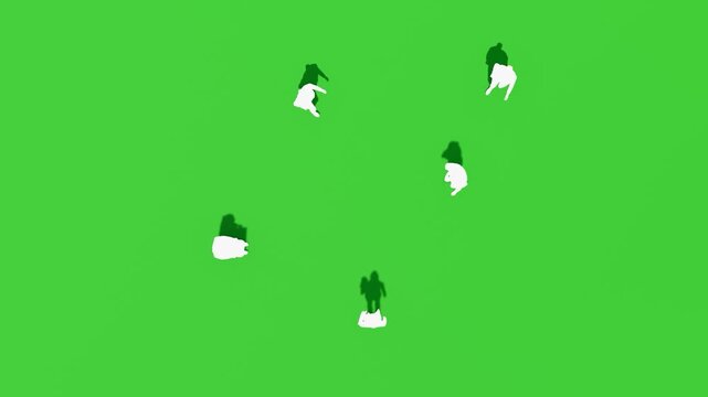 Running Person Shadow Silhouette on Green Screen