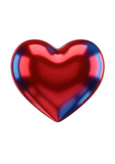 Fototapeta premium Glossy Red Heart with Blue Reflections, abstract symbol