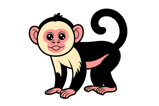 Cartoon capuchin monkey illustration