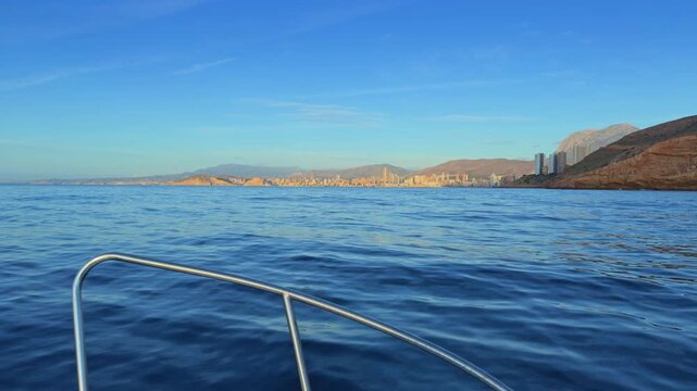 Benidorm skyline from the sea Costa Blanca Alicante Mediterranean
