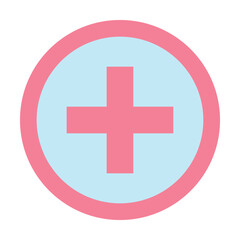 Fototapeta premium Medical Cross Icon, Medical And Healthcare Related Flat Style Vector Icon.