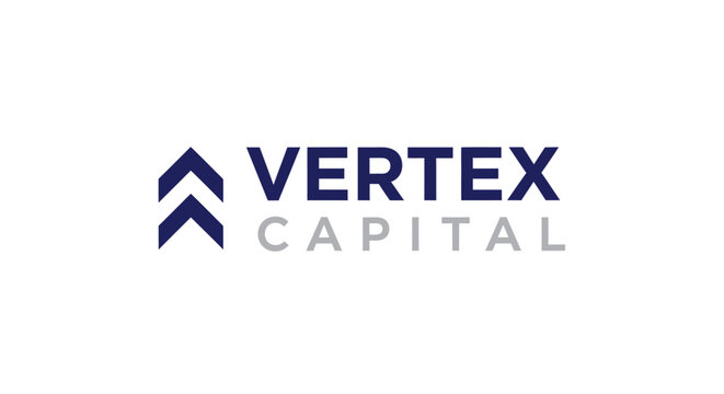 Vertex Capital logo with an upward-pointing arrow icon, featuring 'VERTEX' in dark blue and 'CAPITAL' in gray on a white background.
