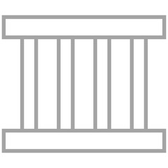 gray outline prison bars icon