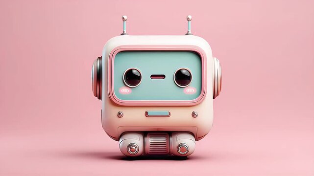 Playful and endearing digital assistant robot, a conceptual representation of advanced Smartphone AI technology for intuitive interaction and smart device innovation