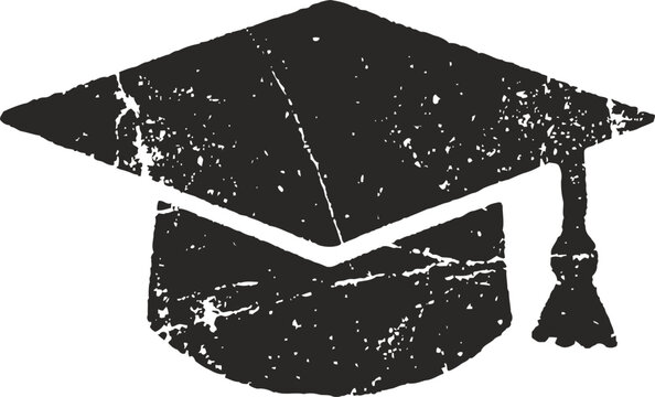worn graduation cap with tassel, symbol of academic achievement and education
