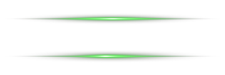 Fototapeta premium Ideal for sci-fi, digital effects, or cinematic designs. Isolated neon laser beam on transparent background. Intense green horizontal light beam. Horizontal green light glow with sparkle and flare.