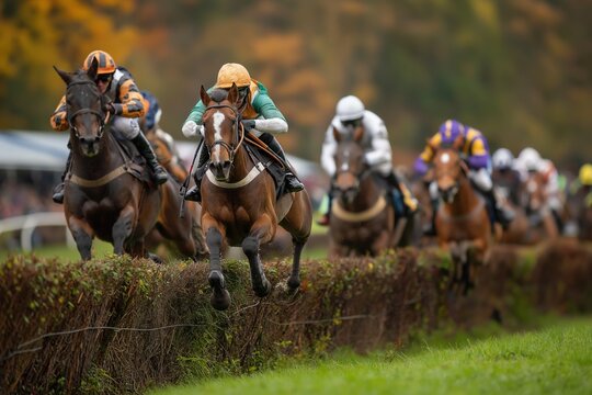 Exciting Horse Race at Autumn Festival