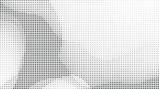 Dense black star halftone pattern left fade, Star halftone gradient abstract background