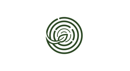 Green spiral logo design element on white background.