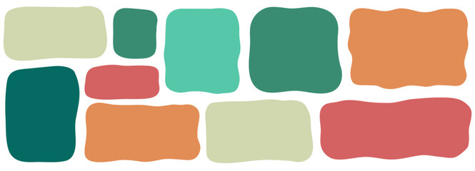 Shape wavy rectangle and organic frame abstract with blob irregular box. Splash wave vector and liquid form fluid with hand water design. Line shape drawn and element organic geometric.