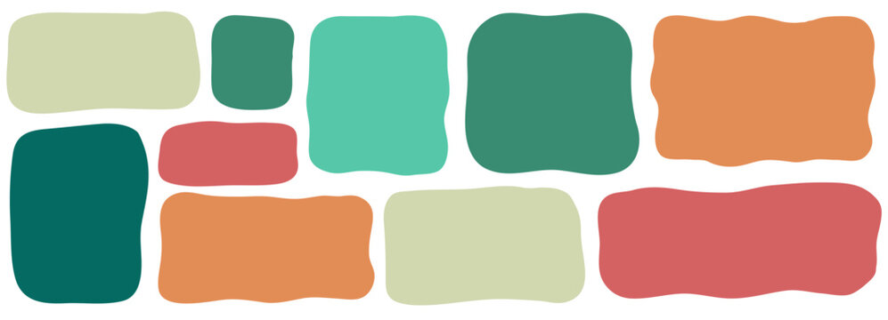 Shape wavy rectangle and organic frame abstract with blob irregular box. Splash wave vector and liquid form fluid with hand water design. Line shape drawn and element organic geometric.