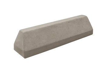 Concrete parking block separator on transparent background