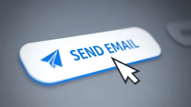 Modern send email button with blue icon on white background