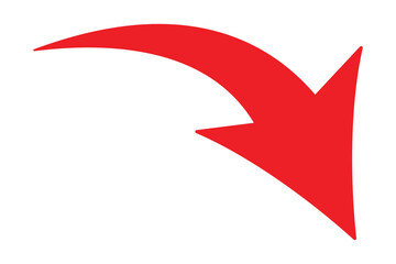 Red curved arrow . curved arrow pointing down . Red curve arrow. Red down curving arrow. A curved red arrow points upwards, indicating growth and progress. © PrimeGem Vectors