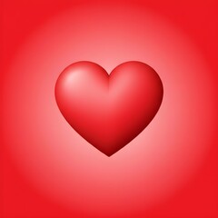 Vibrant 3d red heart symbol on gradient background