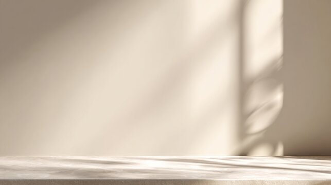 Soft morning light background with natural shadows and copy space