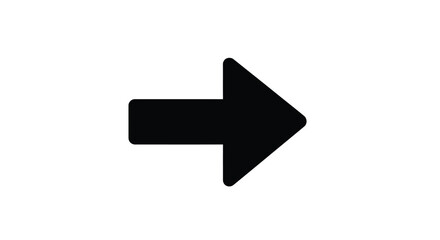 Obraz premium Simple black arrow pointing to the right on a white background