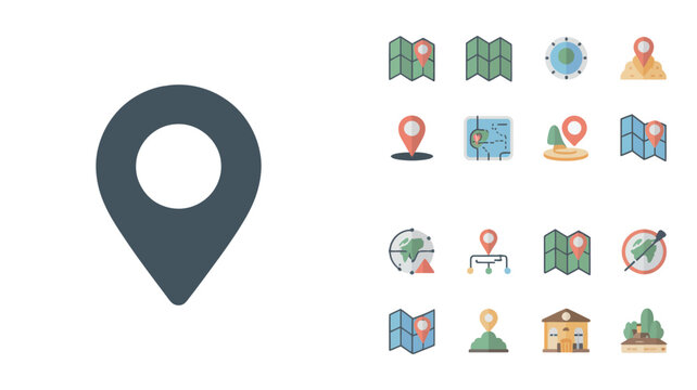 Location Flat Icon Set