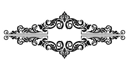 Obraz premium An ornate black flourish design with symmetrical patterns and a central void appearing as a silhouette high quality professional detailed modern