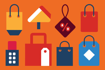 set of shopping bags