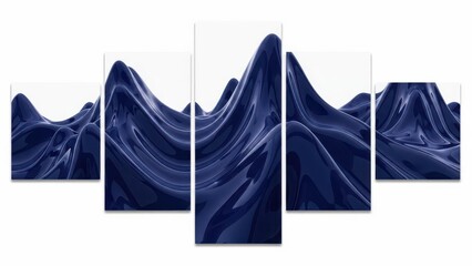 Abstract blue wave art print