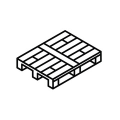 A simple black and white line drawing of a standard wooden pallet