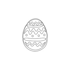Outline of the profile of a Easter egg in one line