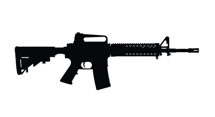Black ar 15 style rifle depicted in a dark striking silhouette