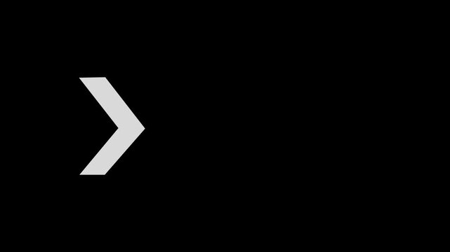Minimalist Gray Chevron Arrow Loading Animation on Black Background