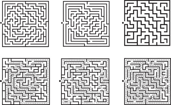 A seamless vector illustration of a business strategy labyrinth game for kids featuring a conceptual cloud technology puzzle design and a path to a solution pattern