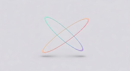 Pastel overlapping orbit loops on soft grey background