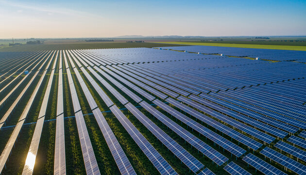 Aerial Agrivoltaics Farm With Solar Panels Over Crops