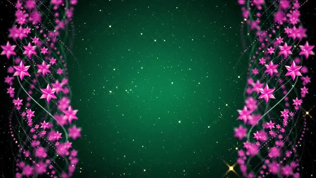 4k boder beautiful stars glitter particles background with decoration frame for new year, chrismtas, birthday greeting, valentine day