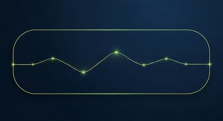 Dark neon rounded card with glowing zigzag data line