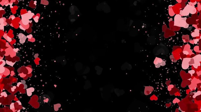 4k valentine day hearts border on blackboard animation valentine and anniversary celebration romantic motion background and greeting card