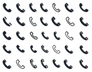 phone icon set, Telephone call sign, Contact us 