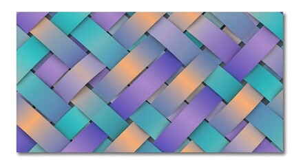 Colorful woven ribbon basket pattern abstract background