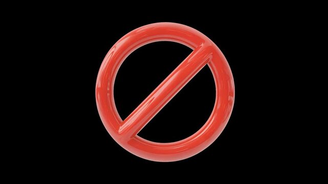 red prohibition sign against a dark background 