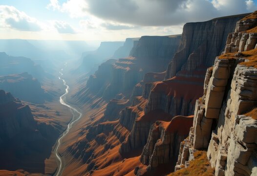 Escarpment Steep Slope Ridge Dividing Flat Plains Dramatic Geologic Feature