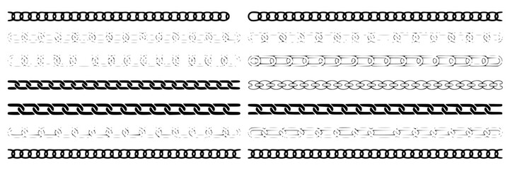 Fototapeta premium Collection of black and white stylized mountain range icons, vector graphics