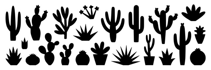 Fototapeta premium Collection of black and white stylized mountain range icons, vector graphics