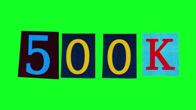500K Milestone Achievement Celebration, Bold Numbers On Vibrant Background, Creative Collage Emphasizing Creator Milestones And Sponsorships, Dynamic Design Showcasing Significant Growth