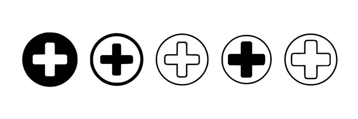 Fototapeta premium Collection of black and white stylized mountain range icons, vector graphics