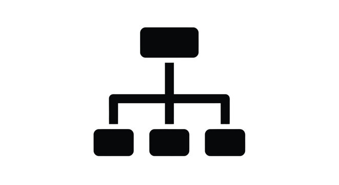 Simple black flowchart diagram with a central node and three branches