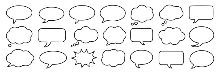 Collection of black and white stylized mountain range icons, vector graphics