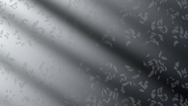 Gray background with subtle leaf pattern and soft gradient effect 4k video