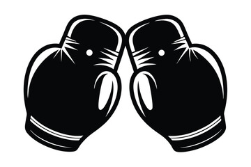 boxing gloves silhouette line art vector illustration