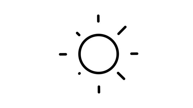 Sun Icon animation loop 4K Alpha chanel 