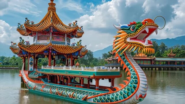 Holiday composition for happy celebrate chinese dragon boat festival